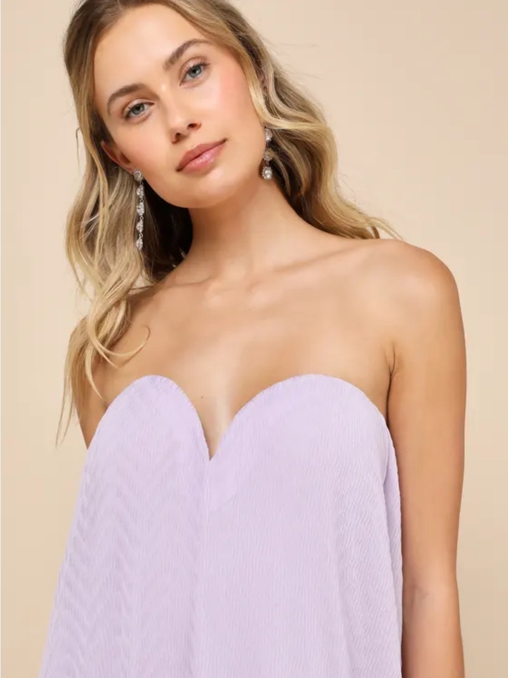 Lulus NWT Perfect Always Lavender Textured Strapless Swing Maxi Dress. Medium. - Picture 3 of 12